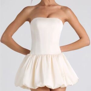Oh Polly Cream Strapless Mini Dress